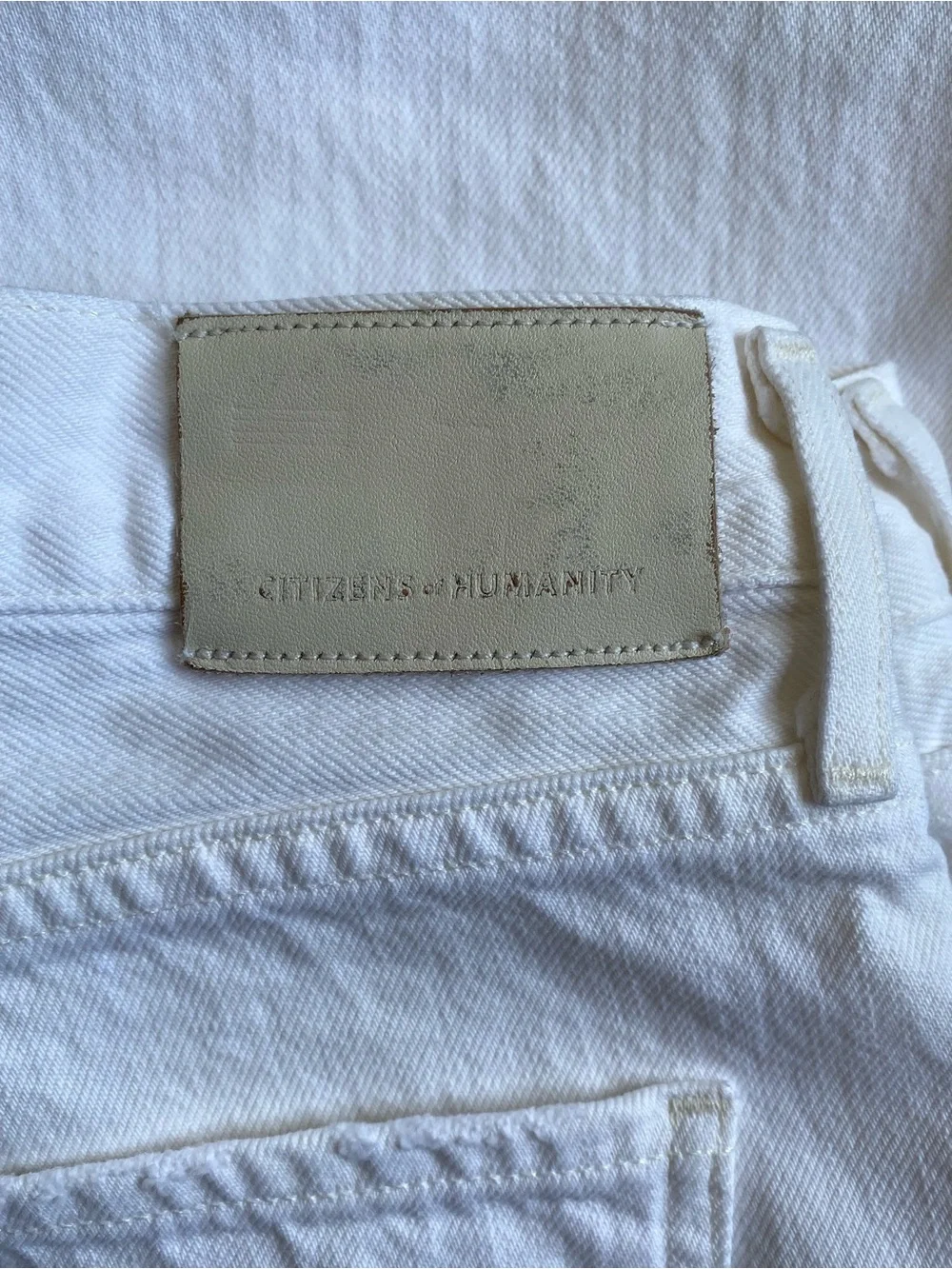 Citizens Of Humanity White Straight-Leg Jeans Size 29 Button Fly